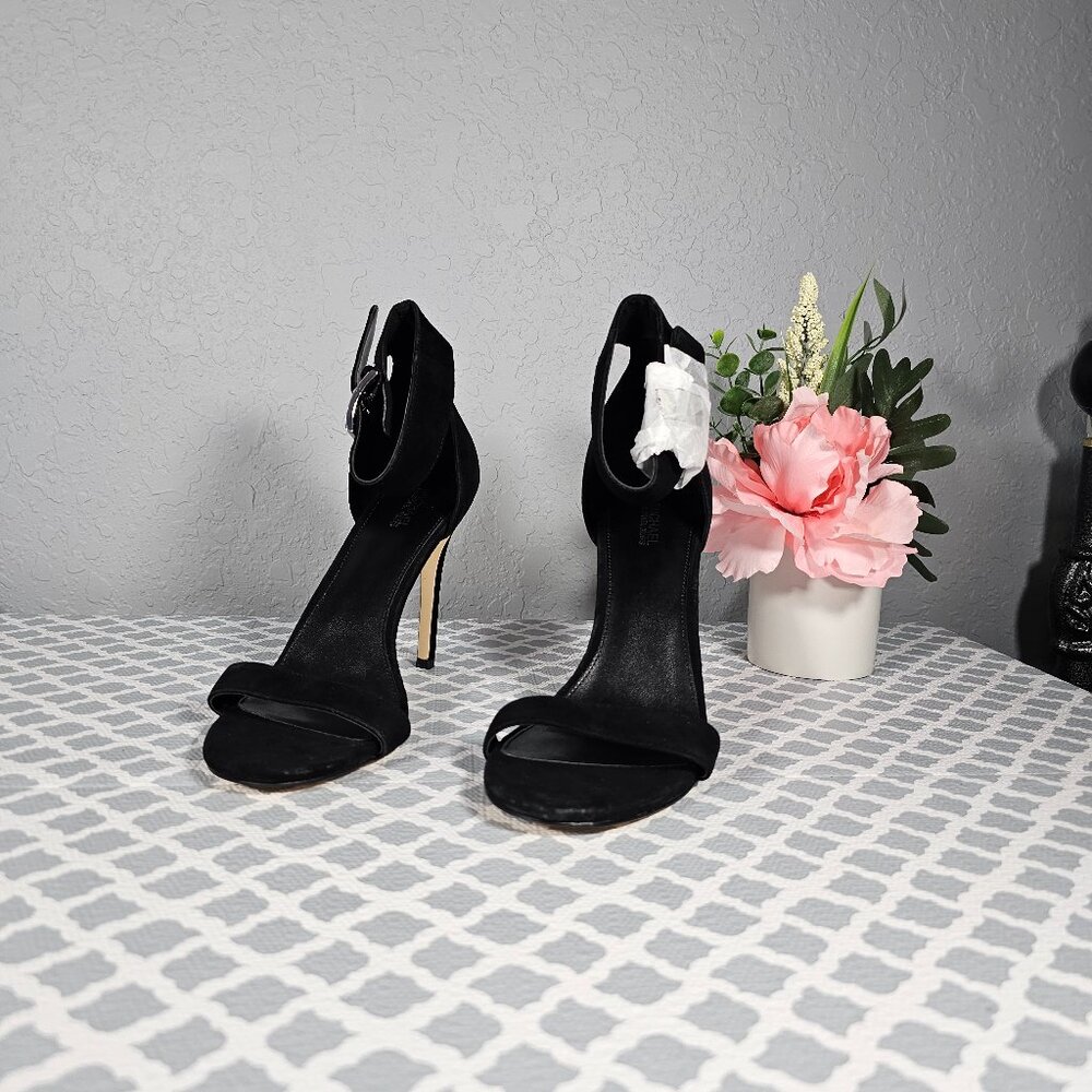 Michael Michael Kors Black Embellished Buckle Heels 8.5M